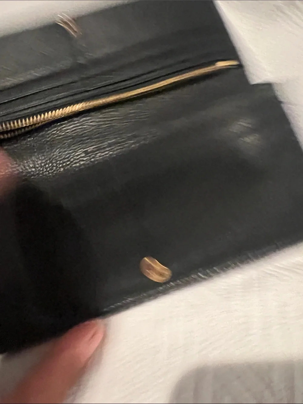 Marc Jacobs Black Pebbled Leather Card Holder with Gold Logo